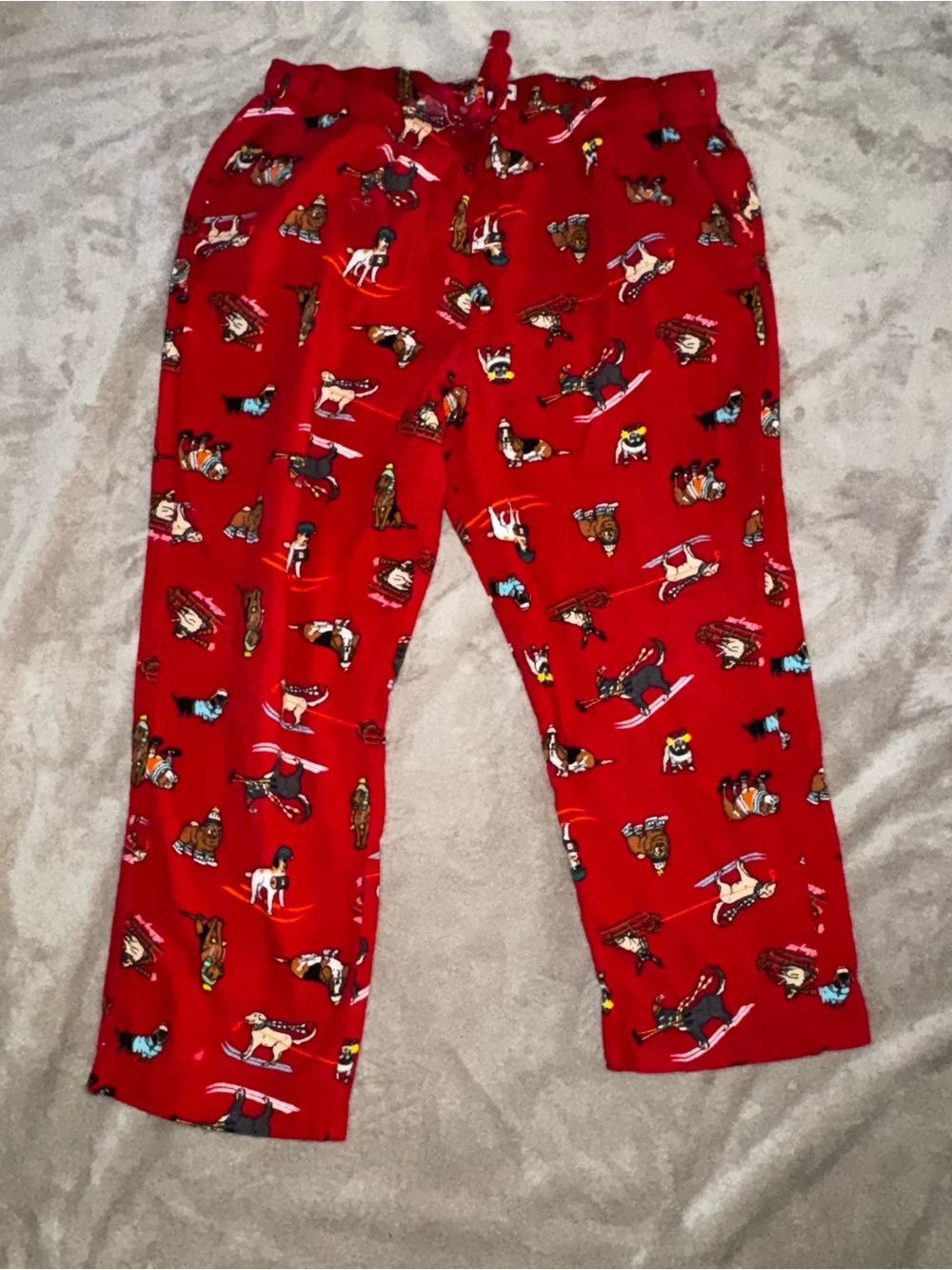 Men’s Red Holiday Dog Print Pajama Pants
